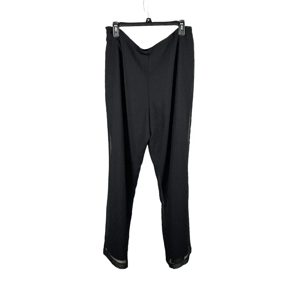 Joseph Ribkoff Womens 16 Sheer Black High-Rise Lined Palazzo Dress Pants Chiffon - Picture 3 of 12
